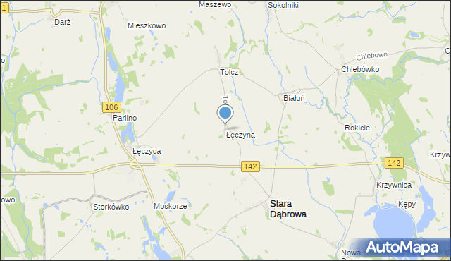 mapa Łęczyna, Łęczyna na mapie Targeo